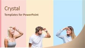  Presentation with far away - PPT theme having collage of group of young background and a cream colored foreground