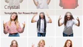  Presentation with rock music - Beautiful PPT theme featuring collage-of-group-of-young backdrop and a lemonade colored foreground