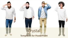  Presentation with far away - Cool new PPT theme with collage of group of young backdrop and a  colored foreground