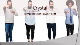  Presentation with virile young men - Amazing PPT theme having collage of group of young backdrop and a lemonade colored foreground