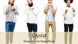  Presentation with collage - Presentation theme featuring collage of group of young background and a lemonade colored foreground