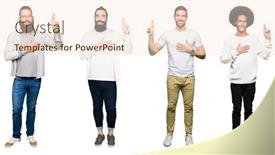  Presentation with chest - Colorful slide deck enhanced with collage of group of young men over white isolated background swearing with hand on chest and fingers making a loyalty promise oath backdrop and a lemonade colored foreground