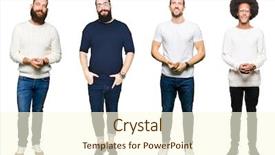  Presentation with virile young men - Slide deck featuring security intelligence - collage of group of young background and a cream colored foreground