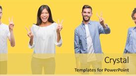  Presentation with employment law men women - PPT layouts with collage of group people women background and a yellow colored foreground