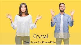  Presentation with people collage - Slides having collage of group people women background and a yellow colored foreground