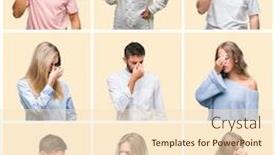  Presentation with stress men - Presentation having collage of group people women and men over colorful yellow isolated background tired rubbing nose and eyes feeling fatigue and headache stress and frustration concept background and a lemonade colored foreground