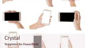  Presentation with collage - Theme consisting of collage of hands with modern background and a lemonade colored foreground