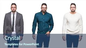  Presentation with crying - Colorful presentation theme enhanced with collage of handsome business man backdrop and a ocean colored foreground