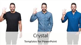  Presentation with collage - PPT theme with collage of handsome man background and a cream colored foreground