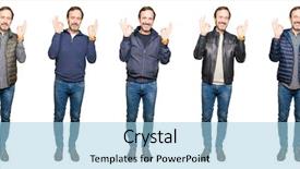  Presentation with collage - Amazing slide set having collage of handsome middle age backdrop and a  colored foreground