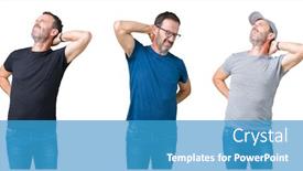  Presentation with collage - Beautiful presentation featuring collage-of-handsome-senior-man backdrop and a teal colored foreground