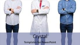  Presentation with professional - Presentation theme consisting of collage of handsome young professional background and a teal colored foreground