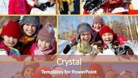  Presentation with preschool - Presentation theme having collage of happy friends background and a  colored foreground