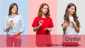  Presentation with vintage women - Cool new presentation with collage of hispanic african american backdrop and a red colored foreground