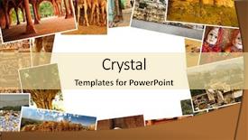  Presentation with rajasthan - Theme with collage of images from famous location in rajasthan india with copy space in the middle background and a blonde colored foreground