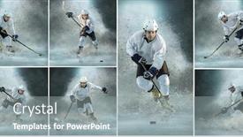  Presentation with ice hockey - Presentation theme with collage-of-images-with-caucasian background and a gray colored foreground