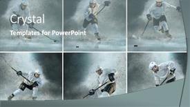  Presentation with ice hockey - Colorful PPT theme enhanced with collage-of-images-with-caucassian backdrop and a gray colored foreground