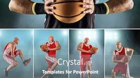  Presentation with basketball collage - Cool new theme with collage-of-images-with-caucassian backdrop and a seafoam green colored foreground
