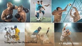  Presentation with athletes - Colorful presentation enhanced with collage-of-images-with-sport backdrop and a coral colored foreground