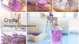  Presentation with spa concept - PPT layouts enhanced with collage of lavender spa compositions background and a lemonade colored foreground