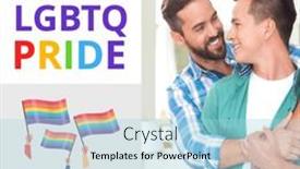  Presentation with lgbtq pride - Theme enhanced with collage-of-lgbtq-pride-text background and a light blue colored foreground