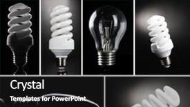  Presentation with light bulbs - Beautiful slide deck featuring collage of light bulbs on black background backdrop and a dark gray colored foreground