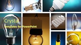  Presentation with light bulbs - Colorful presentation theme enhanced with collage of light bulbs backdrop and a tawny brown colored foreground