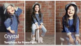  Presentation with bricks - Presentation consisting of collage of little fashion kid background and a coral colored foreground