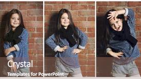  Presentation with fashion garments - Presentation theme enhanced with collage of little fashion kid background and a  colored foreground