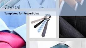  Presentation with collage - Cool new PPT layouts with collage-of-male-shirts backdrop and a light blue colored foreground