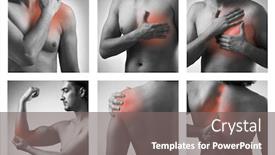  Presentation with acute - PPT theme enhanced with collage of man suffering from acute pain background and a gray colored foreground
