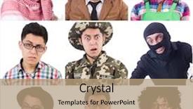  Presentation with faces - Presentation consisting of collage of many faces from same model background and a coral colored foreground