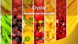  Presentation with fruit - Beautiful presentation featuring collage of many fruits backdrop and a crimson colored foreground