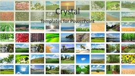  Presentation with man in nature - PPT theme featuring collage of many nature photos background and a mint green colored foreground