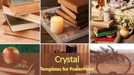  Presentation with many books - PPT theme enhanced with health literacy - collage of many old books background and a tawny brown colored foreground