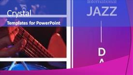  Presentation with community day - Presentation theme having collage-of-microphone-drum background and a cobalt blue colored foreground