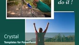  Presentation with achievement motivation - Presentation having collage-of-multiracial-boys-climbing background and a ocean colored foreground