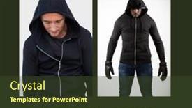  Presentation with crime prevention - Presentation theme having collage-of-multiracial-burglars-wearing background and a tawny brown colored foreground