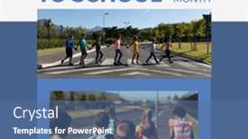  Presentation with children fitness - Slides with collage-of-multiracial-children-holding background and a ocean colored foreground