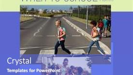  Presentation with children fitness - Presentation theme enhanced with collage-of-multiracial-children background and a  colored foreground