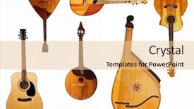  Presentation with music instruments - Audience pleasing slide deck consisting of collage of musical instruments isolated backdrop and a lemonade colored foreground