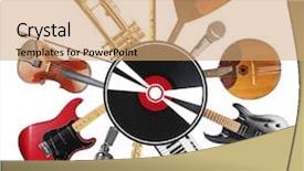  Presentation with musical instruments latin america - PPT layouts featuring collage of musical instruments isolated background and a coral colored foreground