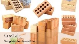  Presentation with white bricks - Slide deck enhanced with collage-of-new-bricks-isolated background and a coral colored foreground