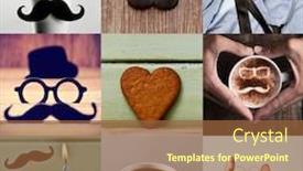  Presentation with hearts - Audience pleasing theme consisting of collage-of-nine-different-pictures backdrop and a tawny brown colored foreground