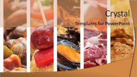  Presentation with sauce - Cool new presentation theme with collage of nine pictures backdrop and a coral colored foreground