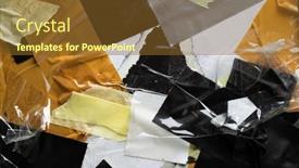  Presentation with brow - Presentation theme consisting of collage-of-overlapping-pieces background and a  colored foreground