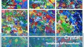  Presentation with paint splatter - Cool new PPT layouts with collage of paint splattered walls backdrop and a teal colored foreground