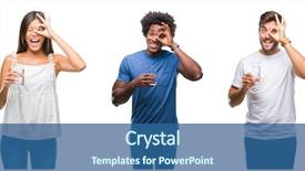  Presentation with eye glass - Beautiful slides featuring collage of people drinking glass backdrop and a ocean colored foreground