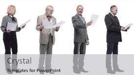  Presentation with people collage - Presentation having collage-of-people-holding-a4 background and a light gray colored foreground