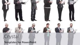  Presentation with people collage - Slide deck having collage-of-people-holding-a4 background and a light gray colored foreground